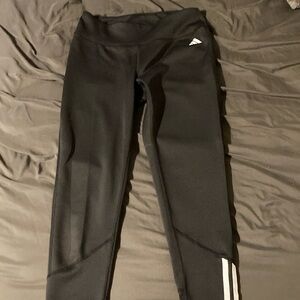 adidas Black Leggings with White Stripe Accents
